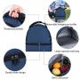 BSCI Factory Double Layer Lunch Bag Blue and Black Color Portable 600D Polyester Breastmilk Insulated Cooler Diaper Bag