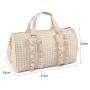 Keymay Stock Large Capacity Waterproof Lightweight Collapsible Weekender Overnight Folding Ruffle Gingham Gym Travel Duffle Bag