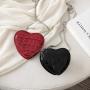 Cute Heart Shape Girls Zipper Handbag Embossed Crocodile Decoration Vegan Leather Sling Bag Small Handle Satchel Crossbody Purse