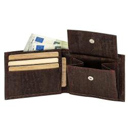 Original Wood Leather RFID Wallets Slim Short Brown Cork Coin Wallet Bifold Mens Cork Leather Wallet