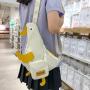 HR283 Fashion Cute Duck Canvas Messenger Bag for Women New Student Crossbody Shoulder Bag Trendy Funny Cute Cartoon Chest Bag