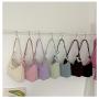 HR255 Women's Minimalist Temperament Gentle Soft Bag Nylon Pleated Underarm Bag Women's New Shoulder Crossbody Small Square Bag
