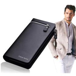 ZR821 Men Wallets Classic Long Style Card Holder Male Men Purse PU Leather Zipper Large Capacity Brand Luxury Wallet For Men