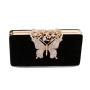 New product box clutch evening bag diamond butterfly banquet evening dress handbag elegant velvet black evening party bags