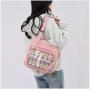 Custom Tote bag canvas PVC transparent window pain bag women's bag portable zipper shoulder niche design plus logo