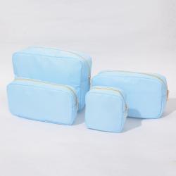 DIY Embroidery Letters Patches Waterproof Nylon Durable Storage Toiletry Makeup Bag Pouch Travel Small Cosmetic Bag