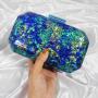 Luxury Marble Acrylic Box Women Shoulder Bag Dinner Wedding Handbag Evening Portable Bags Clutch red blue 2024