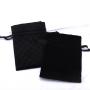 Accept Custom Logo Size Velvet Material Drawstring Bag Black Soft Velvet Jewelry Gift Packaging Pouch