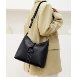 2024 Retro Women's Handbag New Fashion Single Shoulder Crossbody Bag  European-American Style  Large Ladies Bag With Round Ring