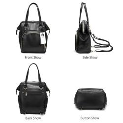 Realer PU leather handbags and backpacks large capacity women's school backpacks bags