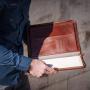 Premium A4 Leather Portfolio Embossing Exporting File Folder Zipper Closure