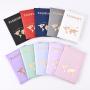 ZR773 Gold Stamping Multi-color Aircraft Pattern Leather Passport Bag Hand Sewn PU Passport Clip Adjustable Logo Passport Cover