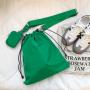 New Design Messenger Bag Niche Wide Shoulder Strap Large Capacity Shoulder Bag Side Zipper Casual Drawstring Pleated Bag