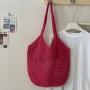 Big Casual Beach Bags for Women Summer Cotton Mesh Woven Tote Bag Shoulder Handbags Large Beach Bag for Women for Holiday