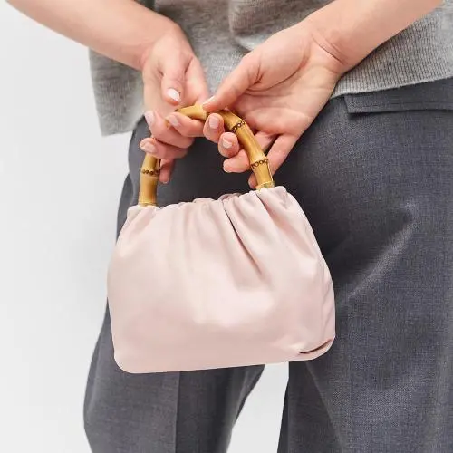 Hot Selling Product Softer Vegan Leather Lady Crossbody Bag Bamboo Handle  Evening Clutch Bag Wholesale Purses Women Hand Bags