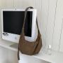 New Design Women Messenger Bag   Simple suede Half Moon Crossbody Bag   Fashion Leisure Shoulder Bag for women