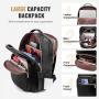 LOVEVOOK 2022 Wholesale custom school bags large PU leather 15.6 17in women men travel bags Work Business laptop backpacks
