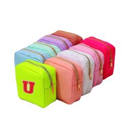 2022 New Trends Best Bridesmaid Gifts Custom DIY Colorful Cosmetic Pouch Plain Nylon Makeup Bag Mini Nylon Pouch