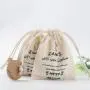 Eco-Friendly Paper Label Cotton Twill Drawstring Soap Packing Bag Natural Cotton Soap Pouch Dust Bag