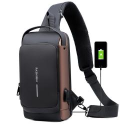 WTB028 New Fashion Chest Bag Men's Messenger Bag Waterproof PU Leather Shoulder Sling Bag Waterproof Custom Logo for Men