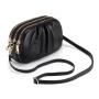Genuine leather women's crossbody bag new wrinkled bag soft leather three-layer zippered shoulder bag