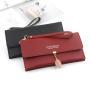 Fashion Korean Long Wallet for Lady Women's Multi Card Large Capacity Mobile Phone Bag Personalized Leaf Pendant Women's Wallet