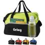 Gelory Custom Two tone colors water resistant polyester fabric with bottle holder Gym Sports Duffle Bag