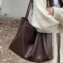 Trendy Autumn Shoulder Tote bags women big brown handbags ladies Luxury Casual Totes shoulder purse designer leather bags