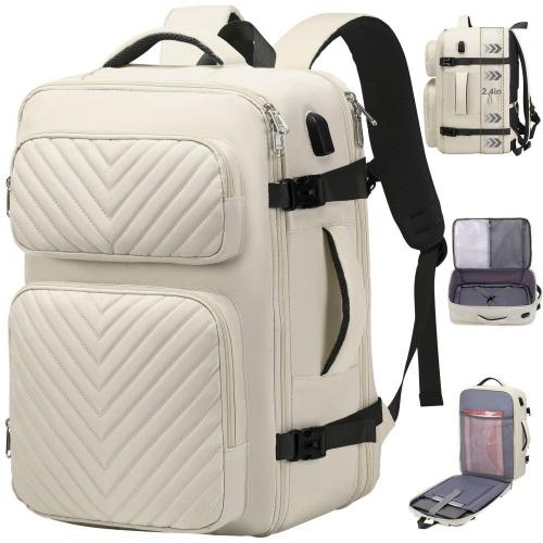 Custom Stylish Durable Waterproof Casual Quilted Daypack Outdoor Travel Schoolbag 15.6 Inch Laptop Backpack