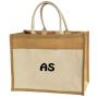 Jute Tote Bags with Canvas Front Pocket Reusable Natural Burlap Bags for Gifts Weddings Shopping
