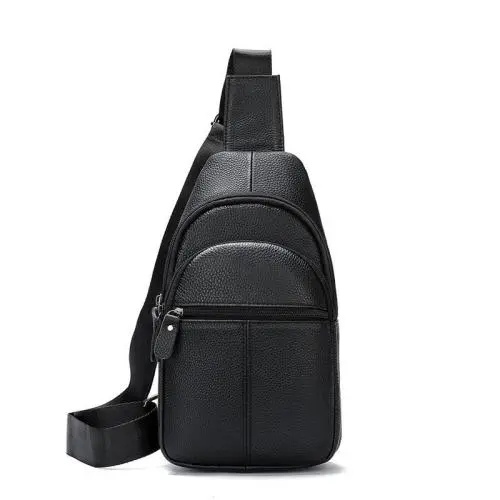 ZF147 Slanting Cross-body Bag Men Head Layer Cowhide Shoulder Chest Bag Simple Waterproof Wear-resistant Fashion Business