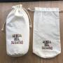 Custom Hot Transfer Logo Cotton Linen  Drawstring Bag Round Bottom Cotton Linen Gift Pouch