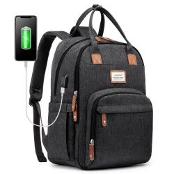 LOVEVOOK&REALER Water Resistant Polyester Laptop Bags Backpack with USB Charging computer casual tote travel bagpack