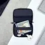 Minimalist Leather Zipper Wallet For Women And Men Slim Multi Card Holder Rfid Blocking And Keychain Ring Card Case