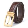 OEM ODM Custom Hand Made New Arrival Luxury Designer Men Real Genuine Crocodile Skin Leather Square Buckle  Waist Belts For Men
