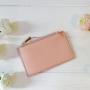 Fashion Leather Credit Card Holder Women Coin Purse Wallet Custom Saffiano Leather RFID Blocking Zipper Card Holder