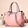 ZR712 Woman Bag Handbag Retro Lattice PU Fashion Female Zipper Portable Big Shoulder Bag Girl Versatile Tote Bag Shopping Party