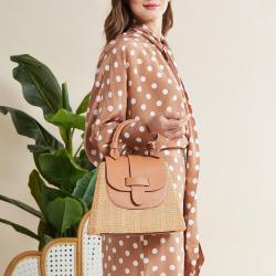 Factory Customized Summer Womens Handbags Luxury Vegan Leather Straw Raffia Fully Custom Elegant Beach Bags Ladies Hand Bags