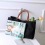 Korean Women 2024 New Canvas Single Shoulder Bag Large Capacity Shopping Bag Tote Bags