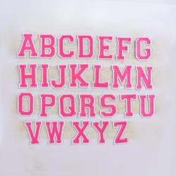 Custom 26 Alphabets Initial Letter Patches Glue Backing Without Glitter Sequins Flat Embroidery Varsity Monogram Letter Patch
