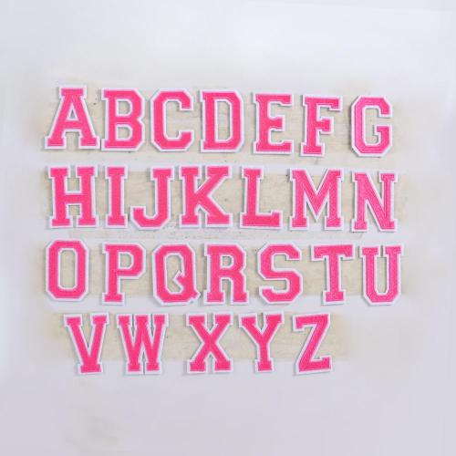 Custom 26 Alphabets Initial Letter Patches Glue Backing Without Glitter Sequins Flat Embroidery Varsity Monogram Letter Patch