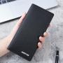 2024 New men's wallet fashion plaid horizontal soft leather men's short wallet large capacity multi-card purse