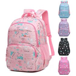 Popular Animal Prints Pattern Schoolbags Sweet And Lovely Light Casual Backpack Students Kids Large Capacity Polyester Bookbags