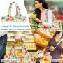 Durable and Machine Washable Reusable Grocery Bags 10 Pack Foldable Large Capacity Cloth Tote Shopping Bags
