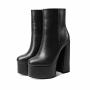 2023 Bottes Femme Fashion Designer Ladies Round Toe Super High Chunky Heel Short Boots Women Thick Platform Ankle Booties