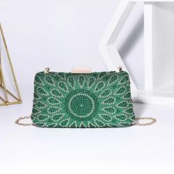 Factory wholesale sac tendance 2024 new arrival square rhinestone dinner clutch evening bags metal chain crossbody banquet bag