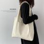Large Capacity Solid Color White Handbag Canvas Tote Shopping Bag Casual Cloth shoulder cotton bag For Girls Ladies