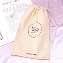 2023 New Arrivals Natural Canvas Christmas Gift Bag For Packing Drawstring Customized Cotton Canvas Shopping Dust Pouch