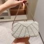 NEW Arrival Women's Pearl Clutch Bag Noble Rhinestone Beaded Evening Bags Wedding Clutch Purse Bag with Handle Handbag