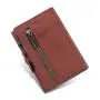 Customized Leather Aluminum Holder Card Holder Men Zipper Coin Purse Rfid Credit Card Holder Pop Up Wallet